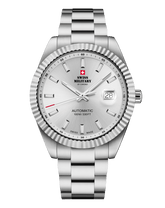 Klassische Schweizer Automatikuhr – Silber, Stahl - Swiss Military - SMA34110.02